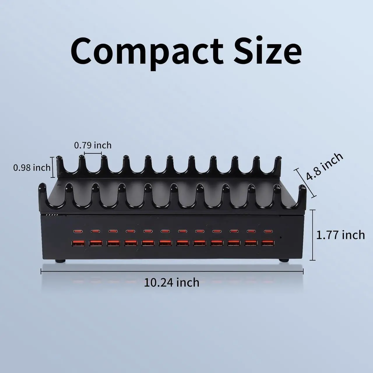 Alt view image 7 of 7 - 300W Charging Station for Multiple Devices - 24 Ports USB Fast Charging Station with Smart Power Delivery - Kindle Phone Tablet Charger Station for Home Office School