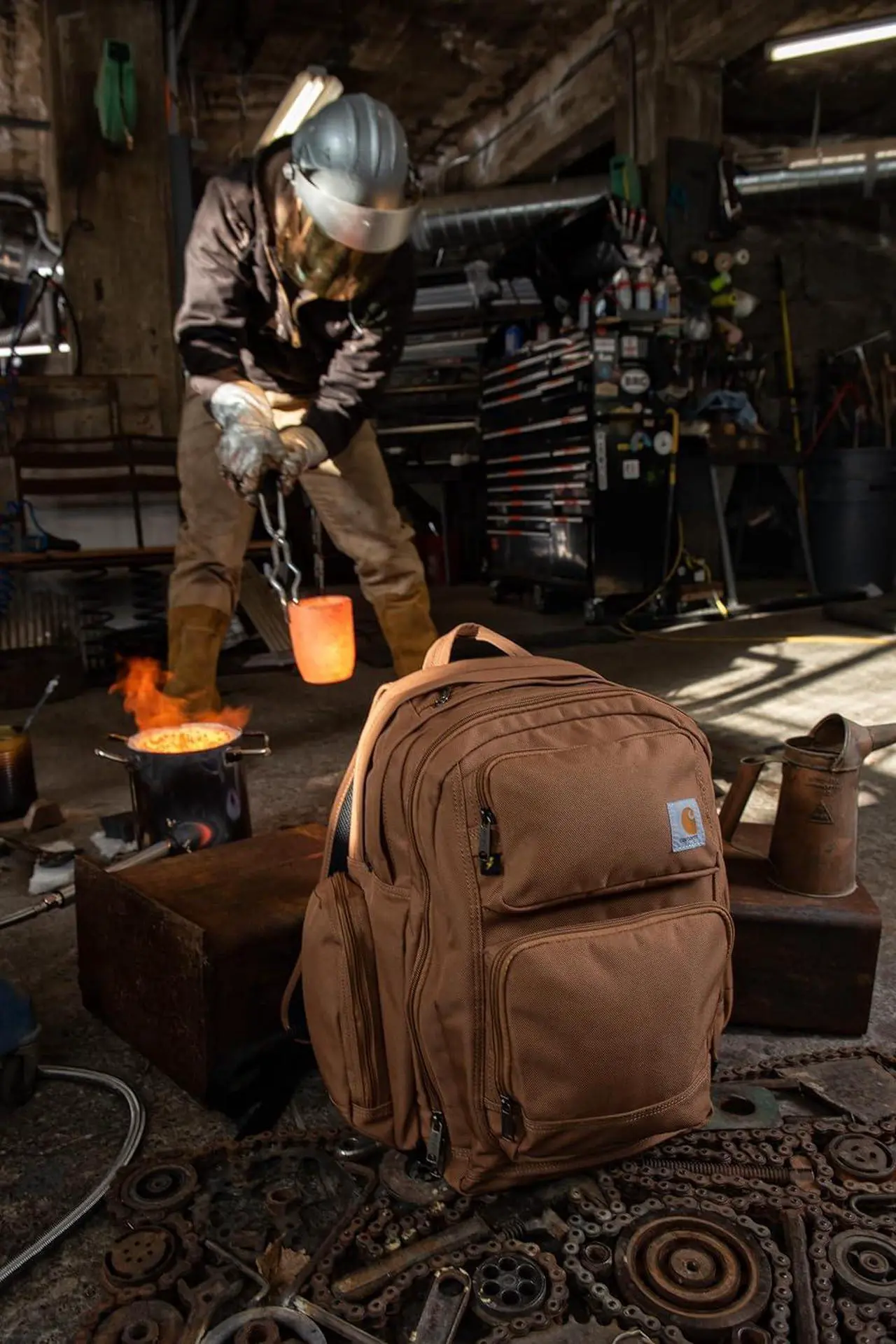 Alt view image 6 of 7 - 35L Backpack Durable Pack with Laptop Sleeve and Duravax Abrasion Resistant Base Everyday Triple Compartment Brown One Size