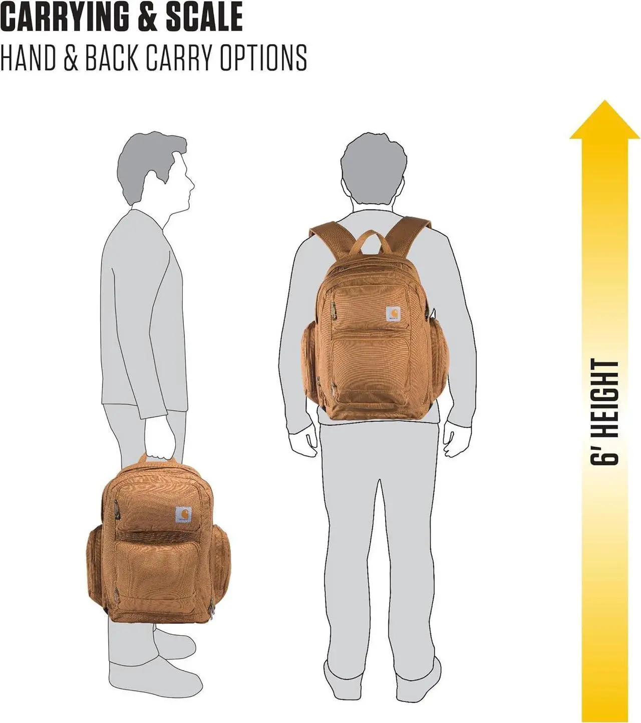 Alt view image 7 of 7 - 35L Backpack Durable Pack with Laptop Sleeve and Duravax Abrasion Resistant Base Everyday Triple Compartment Brown One Size