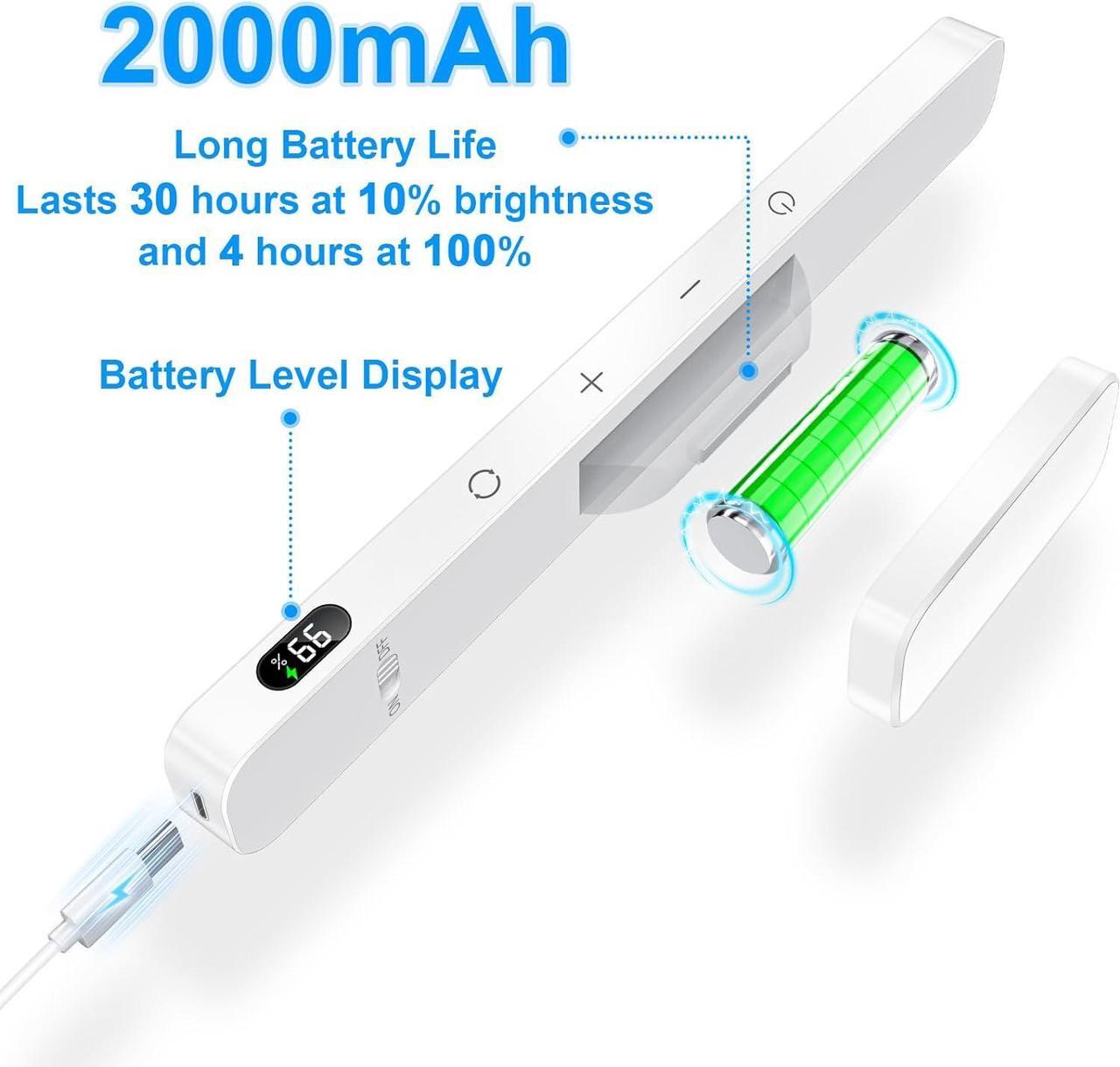 Alt view image 5 of 6 - 3W Rechargeable Light Bar Touch Adjustable 3 Colors 120 LED Mirror Lights Magnetic for Cabinets Makeup Battery Stick On for Closet Kitchen Bedroom Bathroom Wall