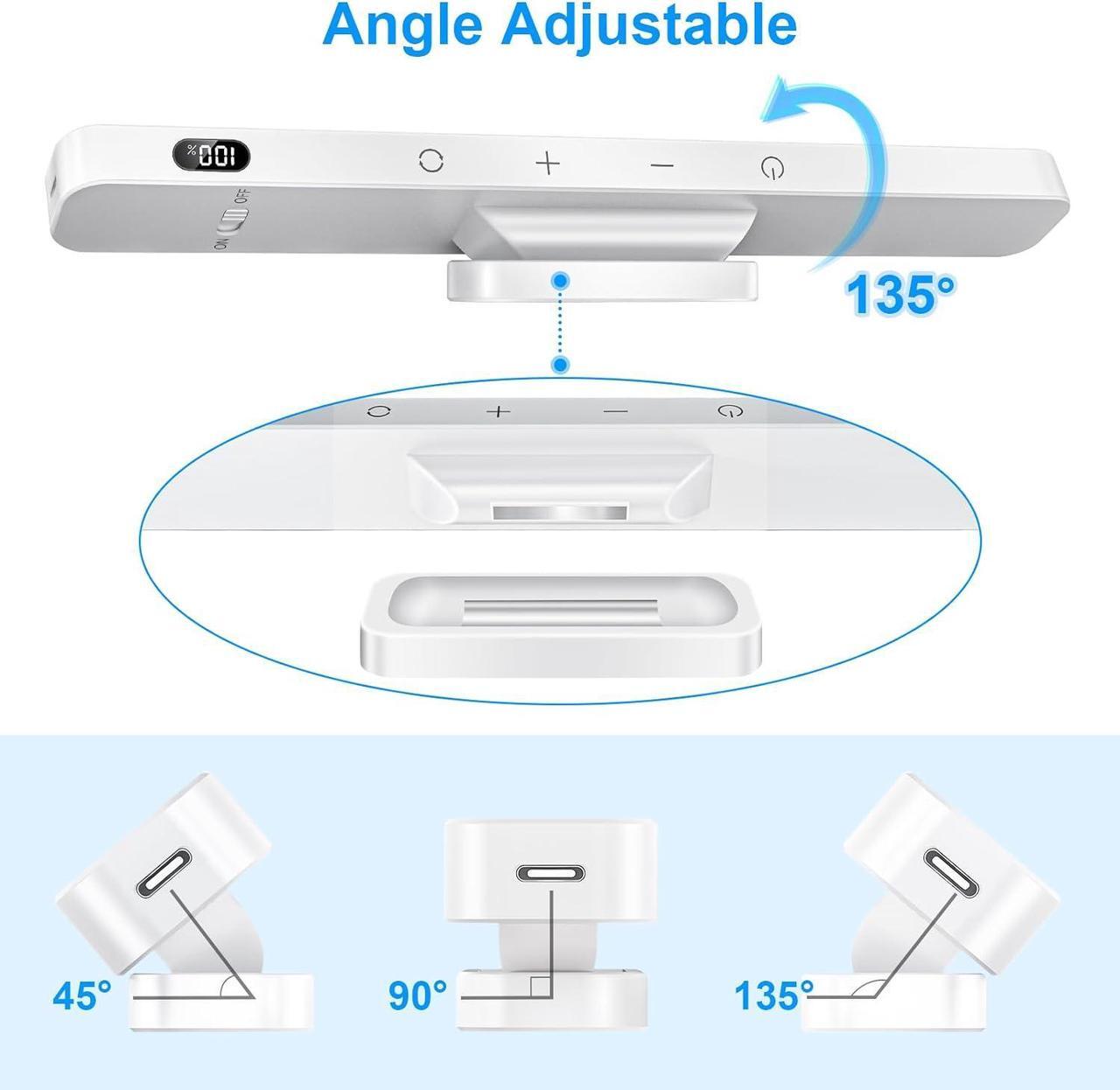 Alt view image 6 of 6 - 3W Rechargeable Light Bar Touch Adjustable 3 Colors 120 LED Mirror Lights Magnetic for Cabinets Makeup Battery Stick On for Closet Kitchen Bedroom Bathroom Wall
