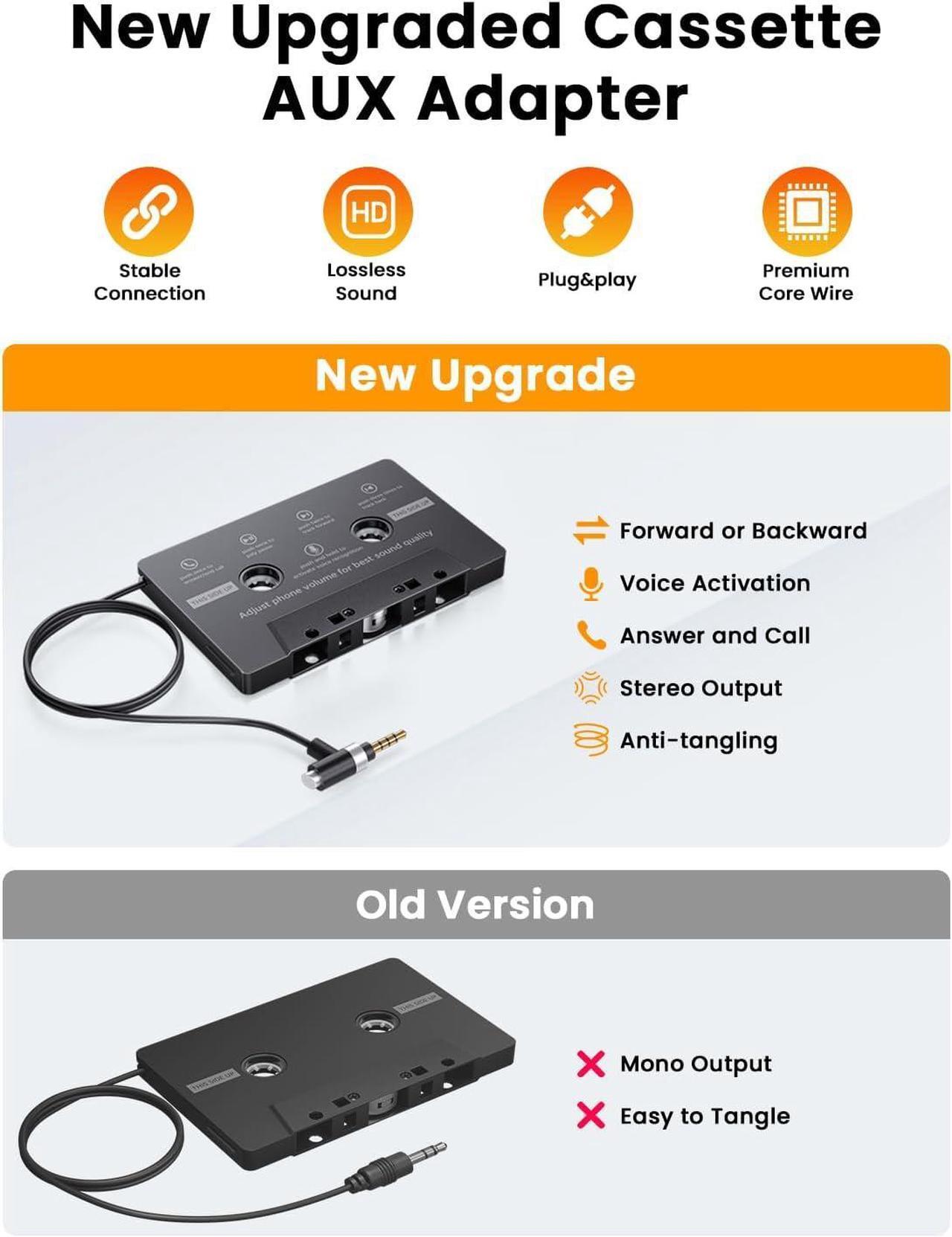 Alt view image 4 of 6 - Car Cassette AUX Adapter with Hands-Free Calling  Great for Old Car Stereo  Compatible with Smartphones and MP3 Players