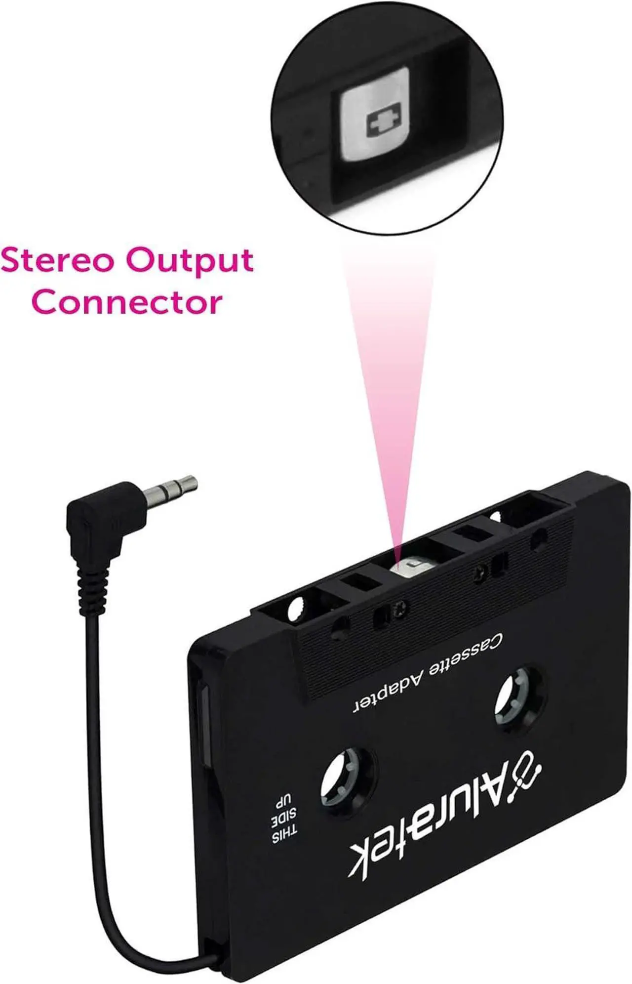 Alt view image 2 of 6 - Premium Audio Cassette Receiver Premium Car Audio Universal 3.5mm Audio Jack or AUX-in Port Supports Phones/Tablets/Stereo/Headphones/Hi-Fi/Portable Speaker 3 Foot Cable Length