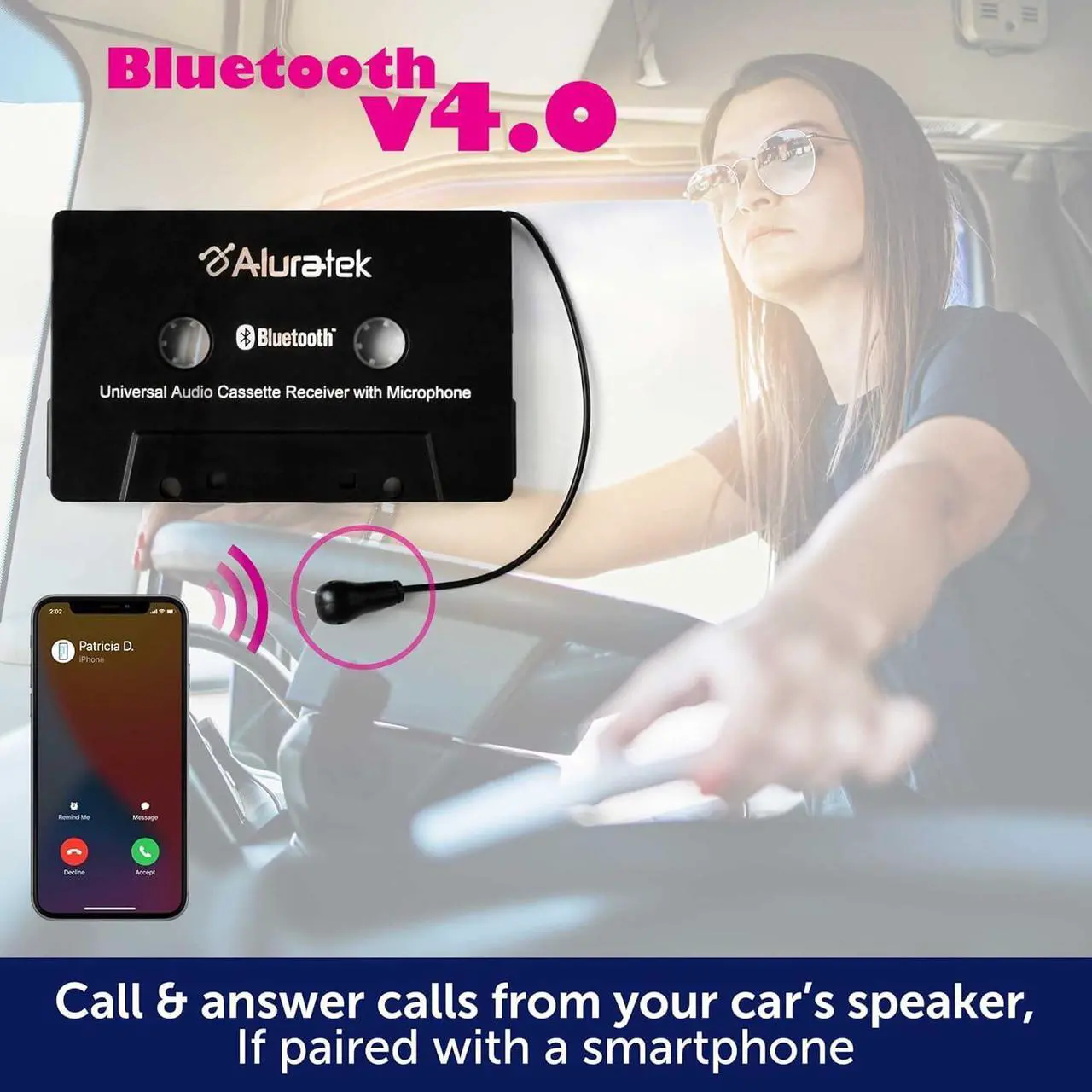 Alt view image 5 of 6 - Premium Audio Cassette Receiver Premium Car Audio Universal 3.5mm Audio Jack or AUX-in Port Supports Phones/Tablets/Stereo/Headphones/Hi-Fi/Portable Speaker 3 Foot Cable Length