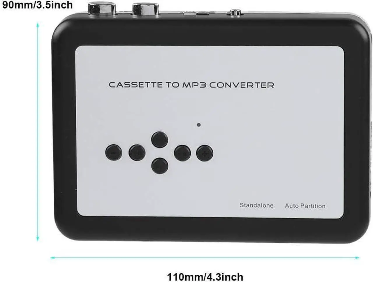 Alt view image 7 of 7 - Cassette to MP3 Converter Portable ABS Tape Player to MP3 Converter USB Flash Drive Capture Audio Music Player for