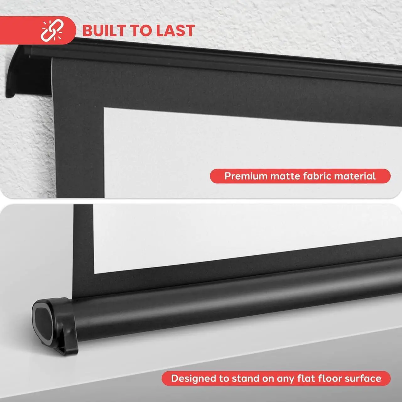 Alt view image 6 of 7 - Portable Projector Screen - Mobile Projection Screen Stand Lightweight Carry & Durable Easy Pull Out System for Schools Meeting Conference Indoor Outdoor Use 40 Inch (PRJTP46) White