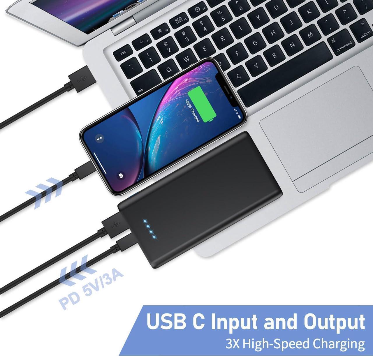Alt view image 4 of 7 - Portable Charger Power Bank 25 800mAh 5V/3A USB C in&Out Fast Phone Charging with Intelligent Smart IC 3 USB Port External Cell Phone Battery Pack Compatible with iPhone 16 15 14  Android etc