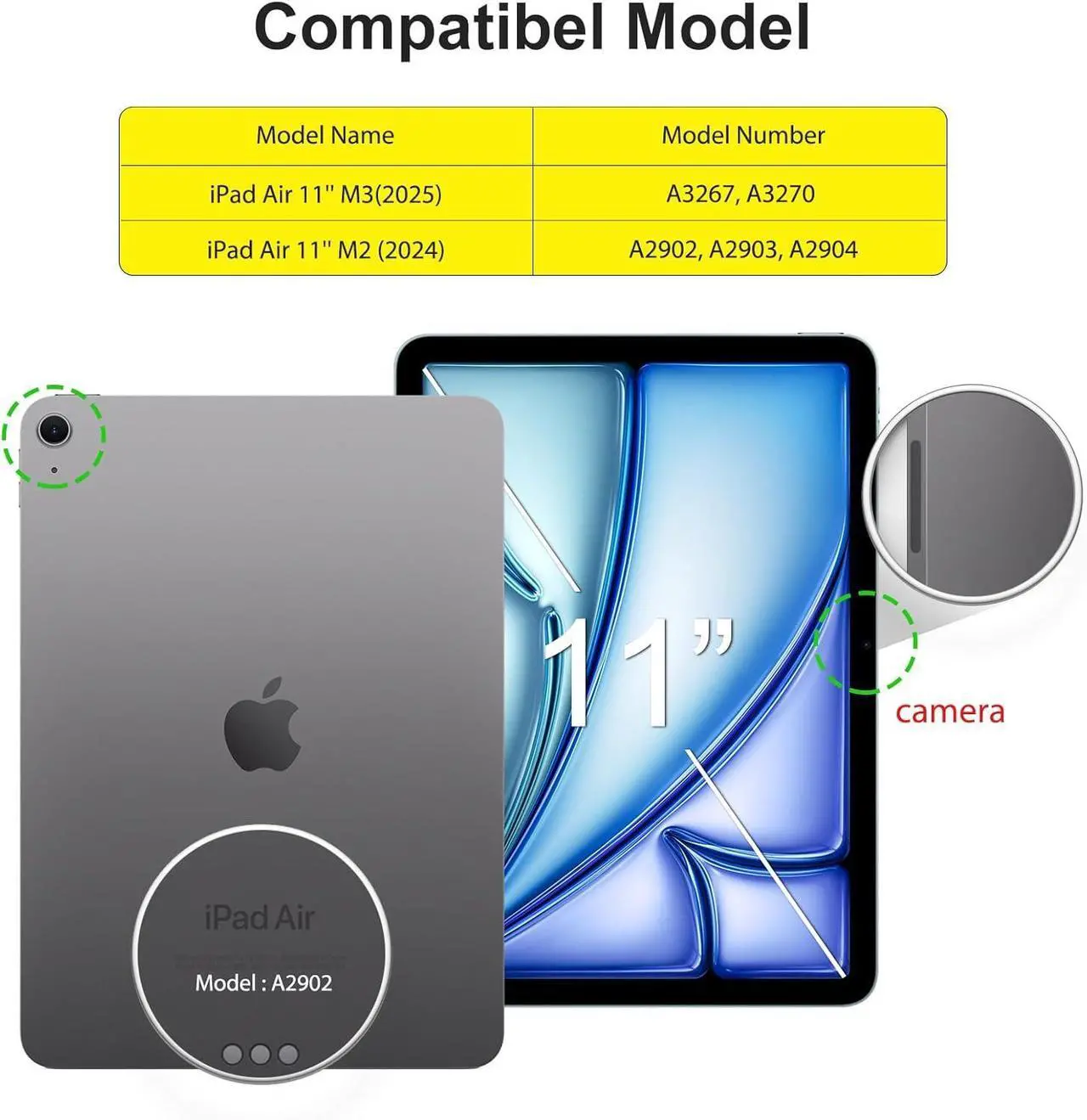 Alt view image 4 of 7 - Screen Protector for iPad Air 11 Inch M3/M2 (2025/2024 7th/6th Generation) Auto-Alignment Frame 9H Tempered Glass Film  Pencil Compatible and Case Friendly Ultra Clear [2 Pack]