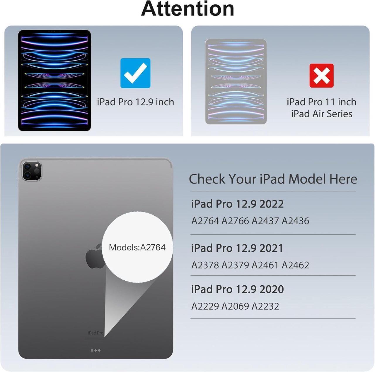 Alt view image 2 of 7 - 2+2 Pack Screen Protector for iPad Pro 12.9 (2022/2021/2020) + Camera Lens Protector Tempered Glass for iPad Pro 12.9 inch 6th/5th/4th Generation Support  Pencil & Case Friendly