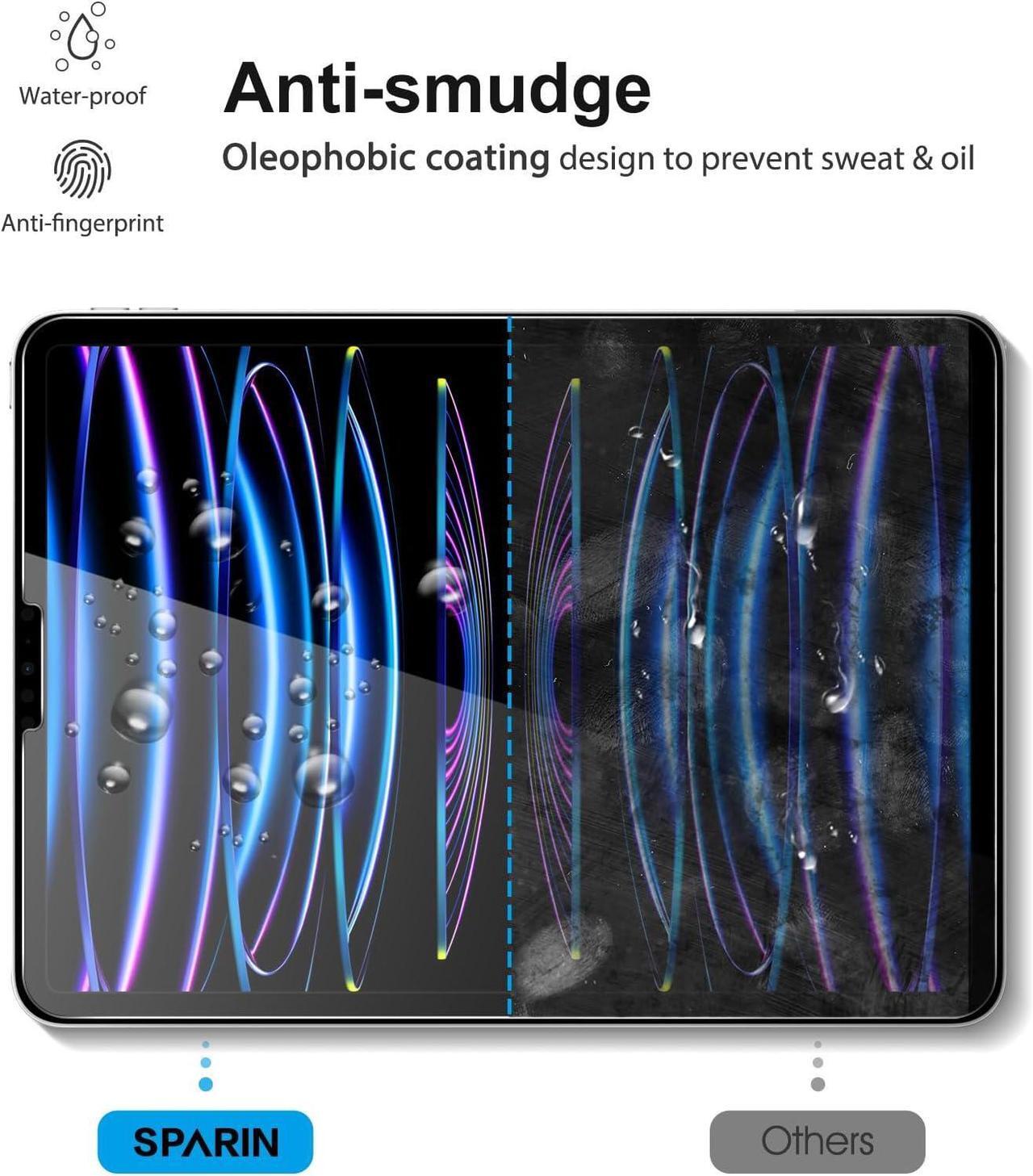 Alt view image 7 of 7 - 2+2 Pack Screen Protector for iPad Pro 12.9 (2022/2021/2020) + Camera Lens Protector Tempered Glass for iPad Pro 12.9 inch 6th/5th/4th Generation Support  Pencil & Case Friendly