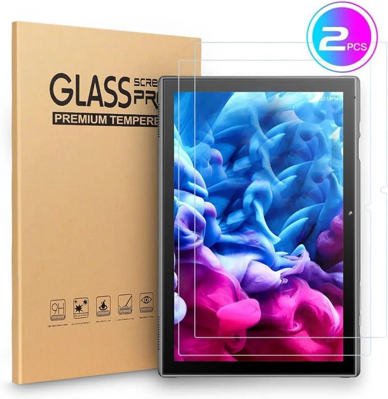 Alt view image 2 of 7 - 2 Pack Screen Protector Tablet HD Anti-Scratch Tempered Glass Tablet Protective Film for ZB10 and YQ10S 10.1IN Tablets 9H Hardness No Bubble Easy to Apply.