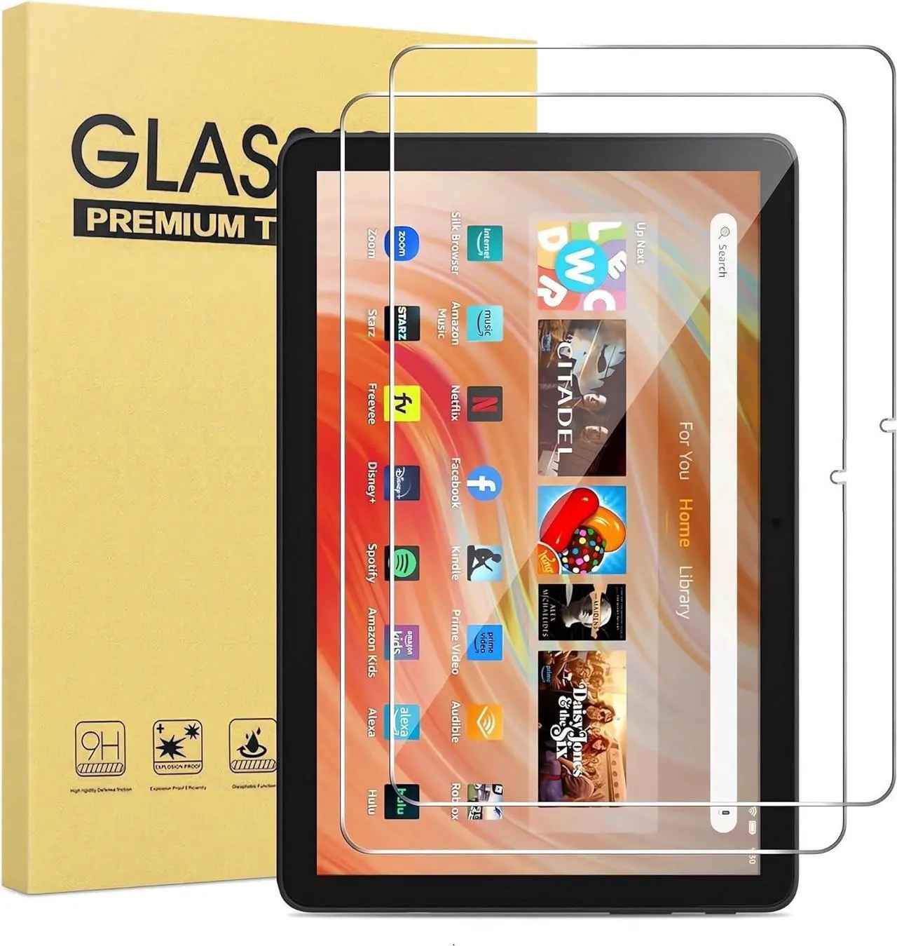 Main image of [ 2 Pack] Tempered Glass Screen Protector for Onn 10.1 inch Tablet 4th Gen 2024/10.1 Kids and Pro Tablet Gen 4 Shockproof high Definition Protector (Onn 10.1 Inch 2024)