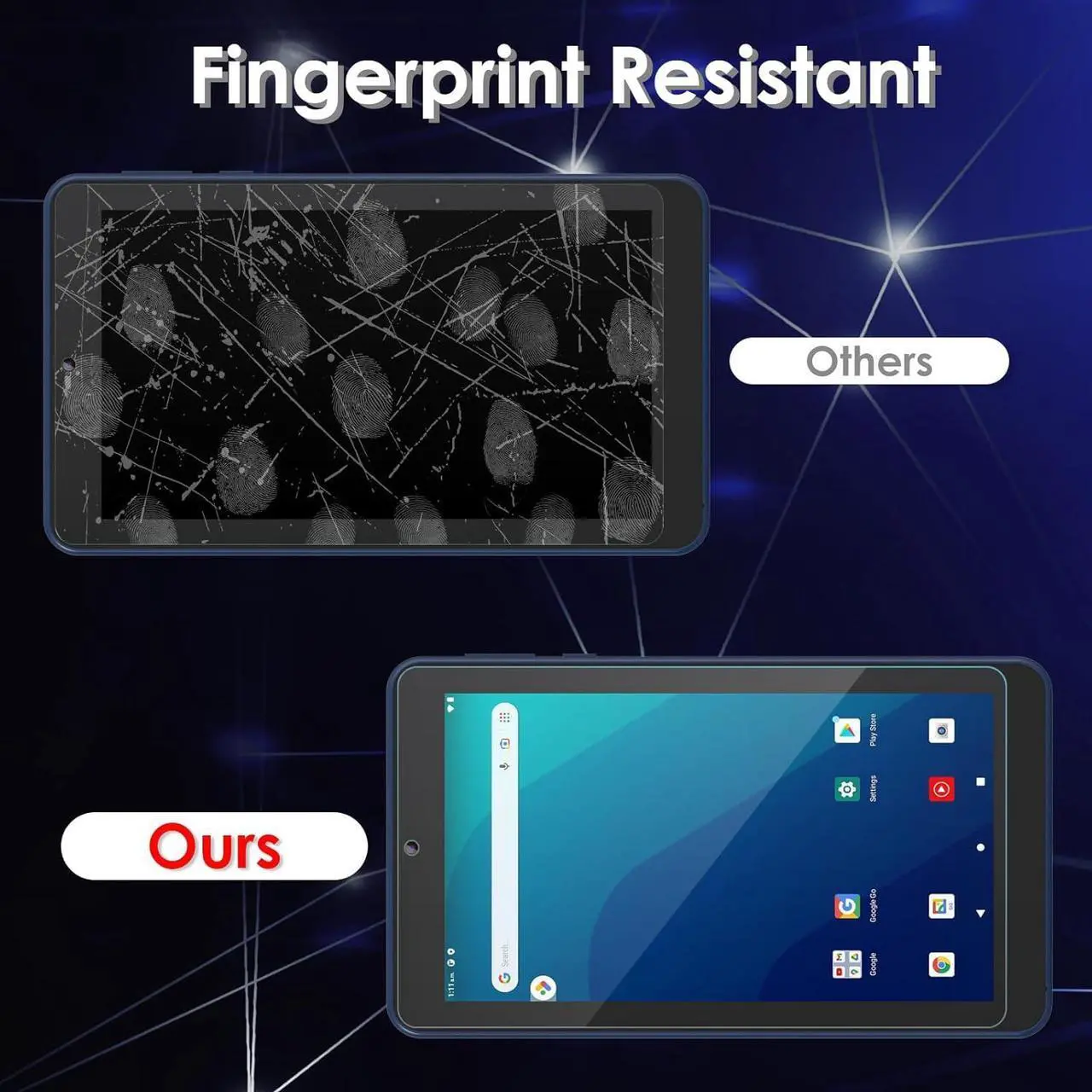 Alt view image 4 of 5 - 2-Pack Screen Protector Compatible with ONN Surf Tablet Gen 3 2022 7/ Onn 7 Tablet (2022 Model) Tempered Glass Clear Film Anti-Scratch 9H Hardness Easy Installation