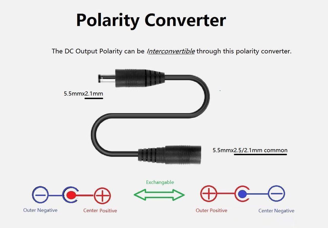 Alt view image 3 of 6 - 9V 1A AC DC Converter Power Supply Cord Adapter 100-240V 50-60Hz Wall Plug to DC 9 Volt 1 Amp Power Adapter Transformer 5.5 x 2.1mm Reverse Polarity Converter Cable & 10 Tips