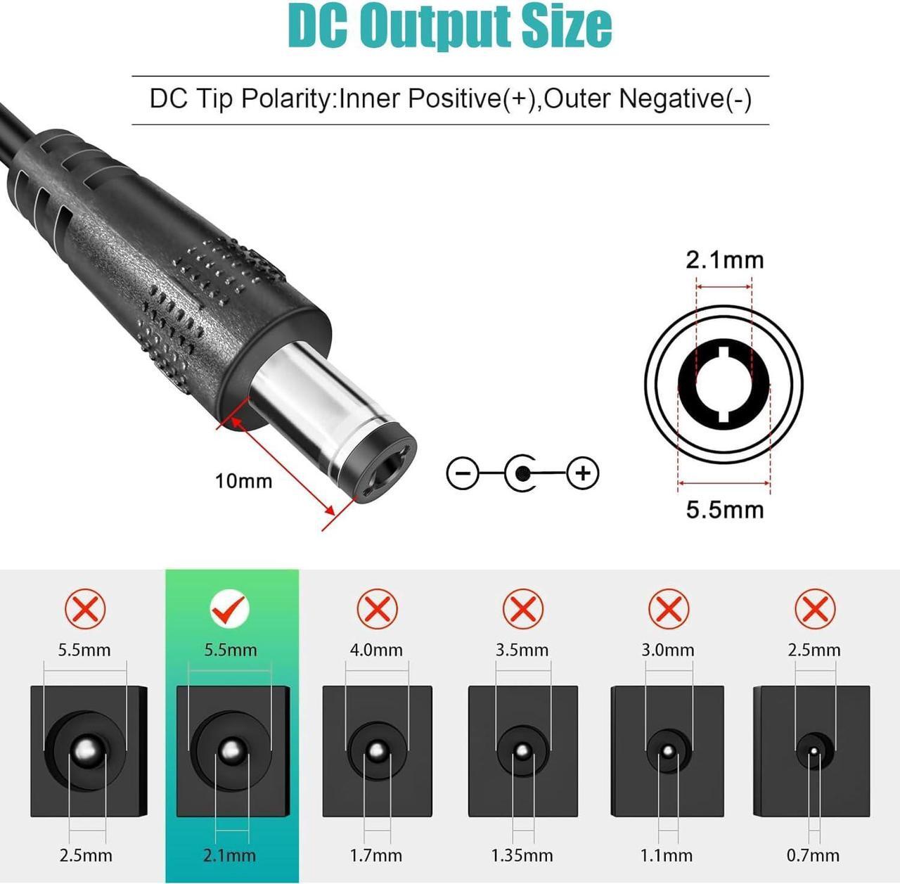 Alt view image 3 of 7 - 12V 2A Power Supply Adapter UL-Listed 120V AC to 12V DC Adapter Transformer 12 Volt 2 Amp 24W Wall Charger for LED Strip Lights Security Camera 5.5x2.1mm US Plug (5 Pack)