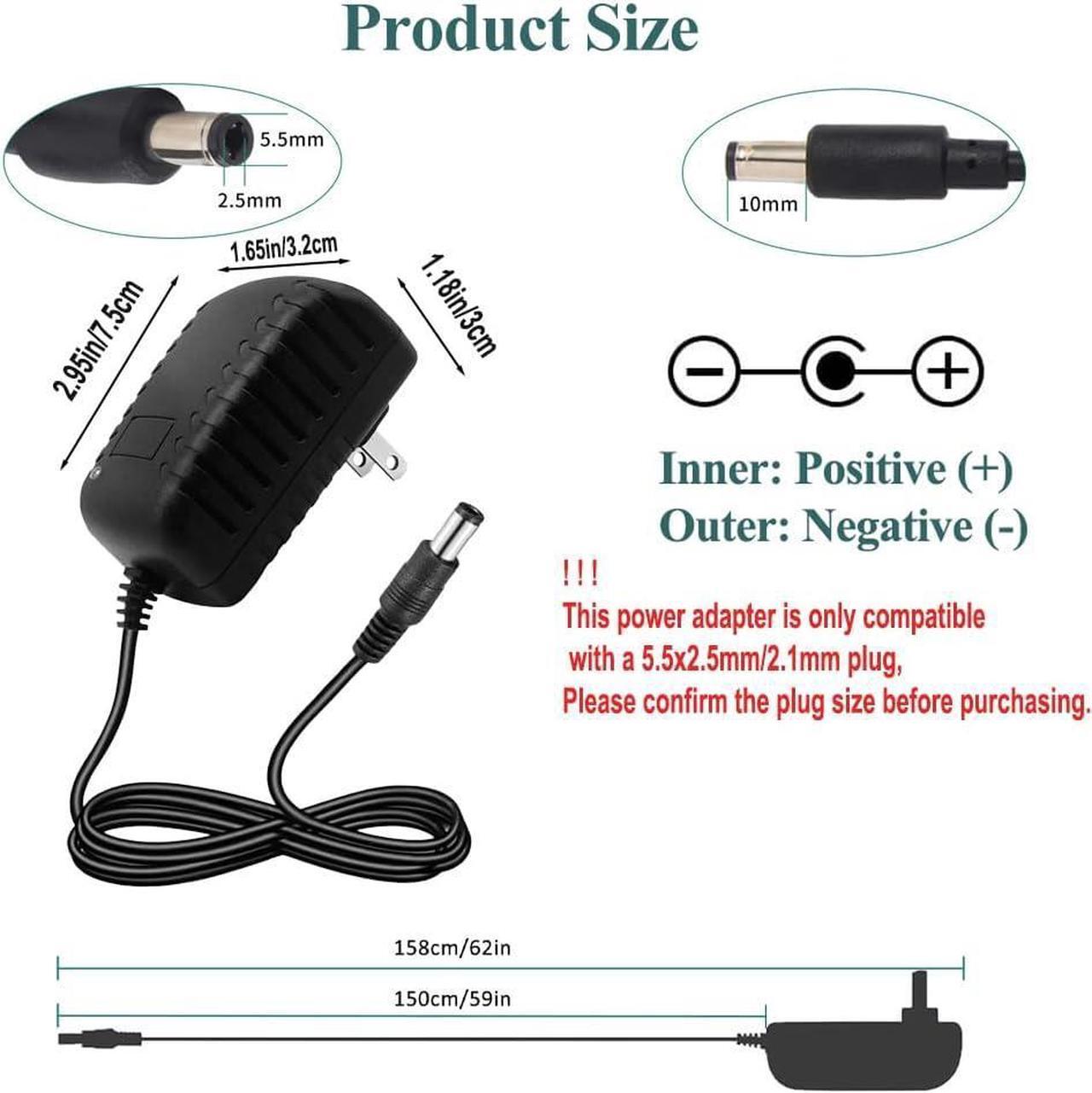 Alt view image 3 of 7 - 12V 1.5A AC Adapter Power Supply 100-240V 50-60Hz AC to DC 12 Volt 1.5A Switching Power Supply AC/DC Converter Transformer 12V 1.5 Amp Power Adapter with 5.5 x 2.1mm / 2.5mm Plug