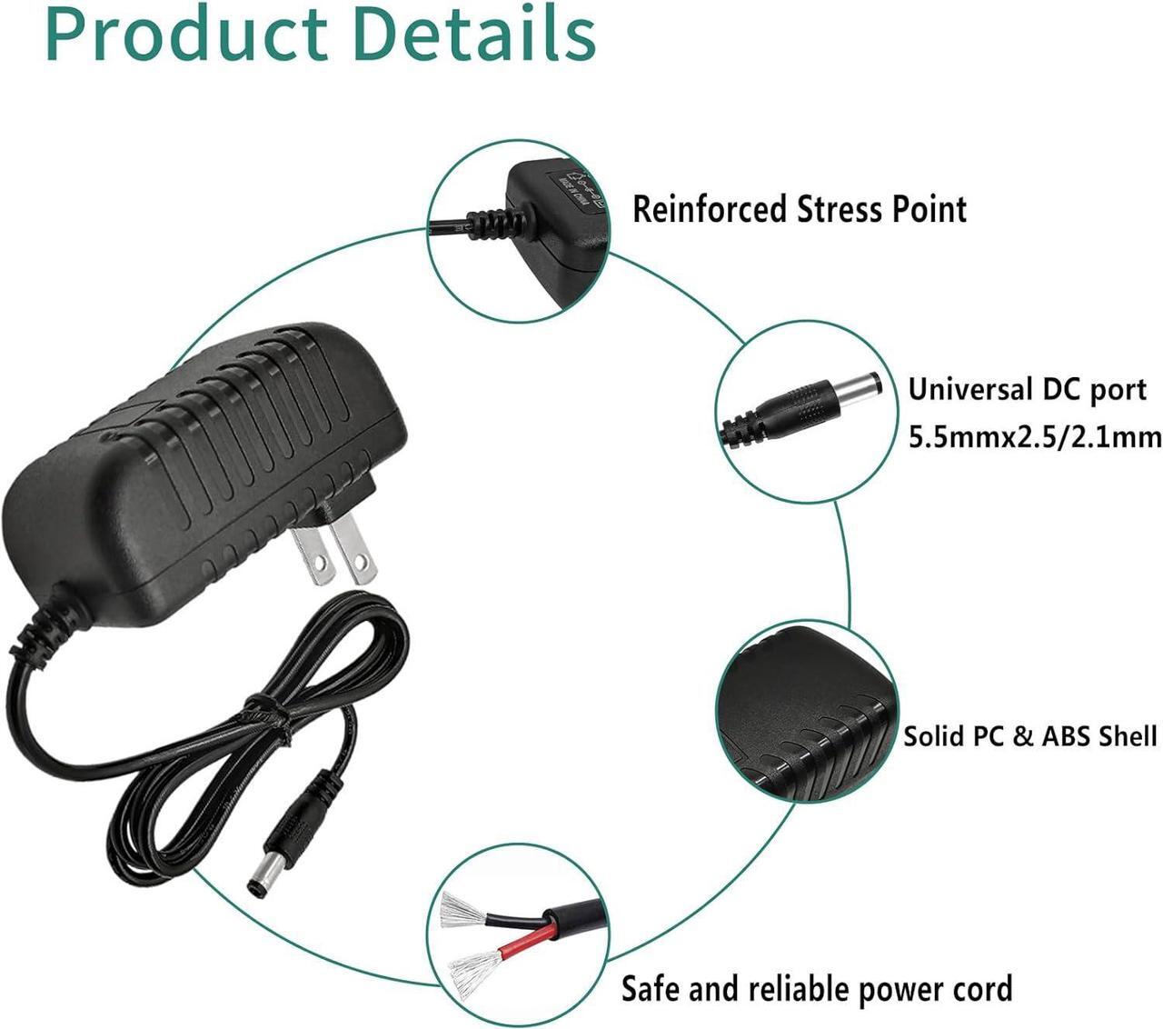 Alt view image 5 of 7 - 12V 1.5A AC Adapter Power Supply 100-240V 50-60Hz AC to DC 12 Volt 1.5A Switching Power Supply AC/DC Converter Transformer 12V 1.5 Amp Power Adapter with 5.5 x 2.1mm / 2.5mm Plug