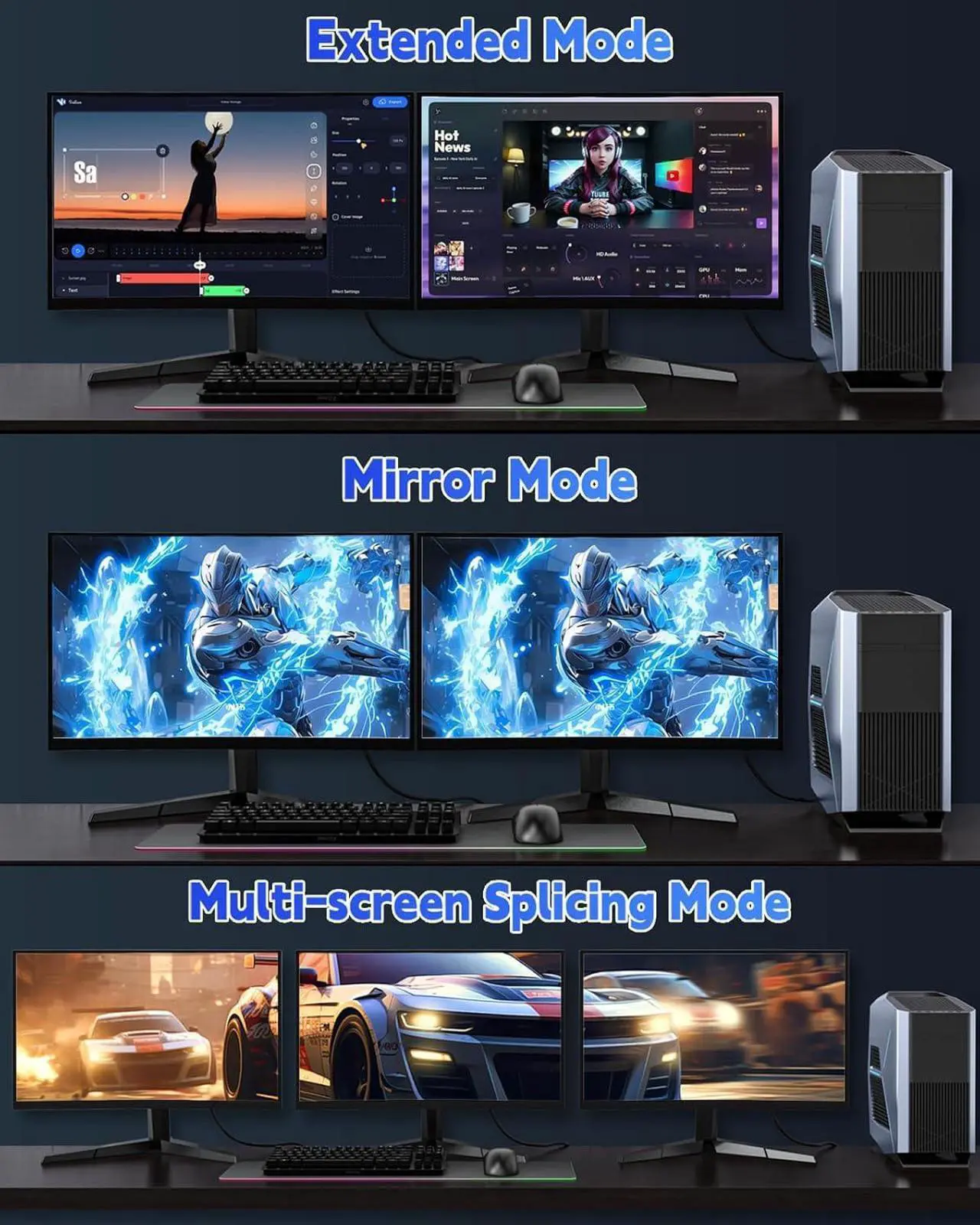 Alt view image 4 of 7 - Displayport Cable 1.4 Display Port 1.4 Cable [8K 60Hz 4K 144Hz 2K 240Hz 165Hz 144Hz] Braided DP Cord 32.4Gbps DSC 1.2 HBR3 HDR HDCP FreeSync G-Sync Gaming Monitor PC Graphics 6FT