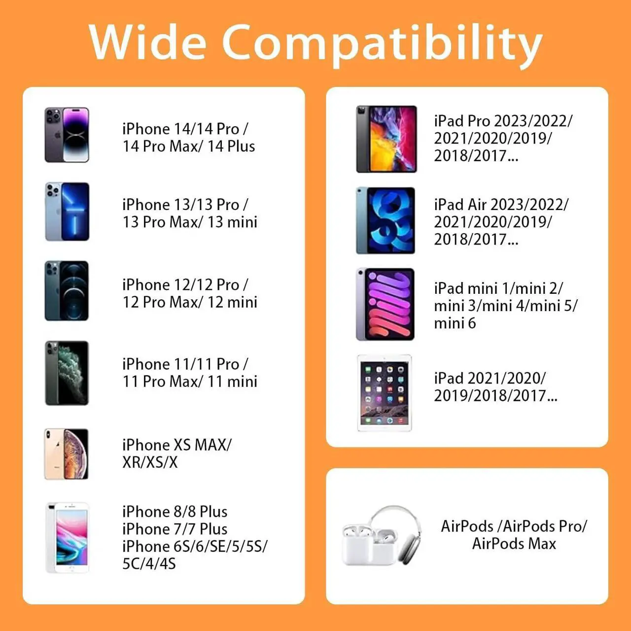 Alt view image 5 of 7 - Lightning Cable 6-Pack [ MFi Certified] iPhone Charger Set - 3/6/10 FT Braided Nylon Fast Charging Cords for iPhone 14/13/12/11/X/8/7/Plus/Pro/Max iPad iPod (Black/Gray/Orange)