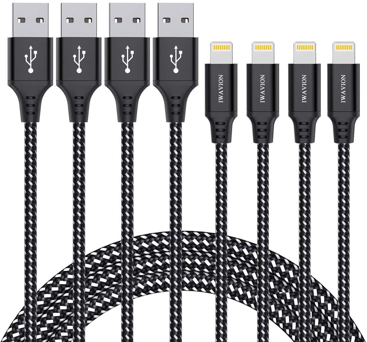 Main image of iPhone Charger Cable 4pack 3ft/1m Lightning Cable Nylon Braided MFi Certified iPhone Cable USB Sync Cord Fast iPhone Charging Cable for iPhone Xs Max X XR 8 7 6s 6 iPad Mini/Air iPod
