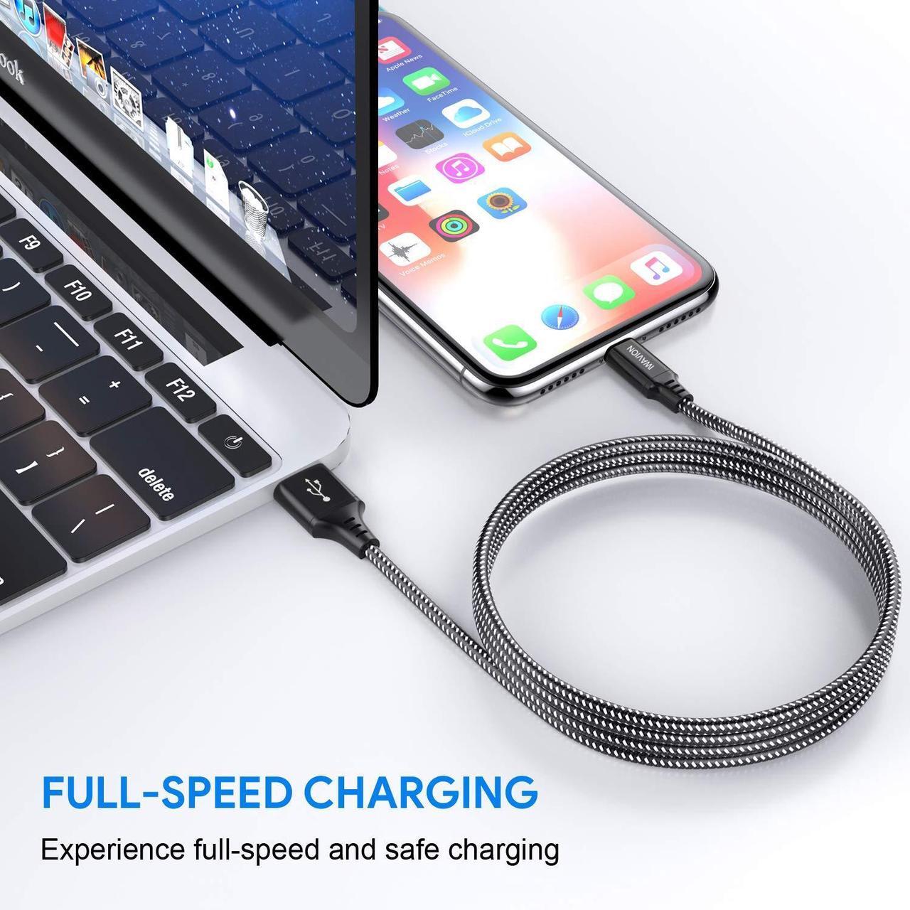 Alt view image 6 of 7 - iPhone Charger Cable 4pack 3ft/1m Lightning Cable Nylon Braided MFi Certified iPhone Cable USB Sync Cord Fast iPhone Charging Cable for iPhone Xs Max X XR 8 7 6s 6 iPad Mini/Air iPod