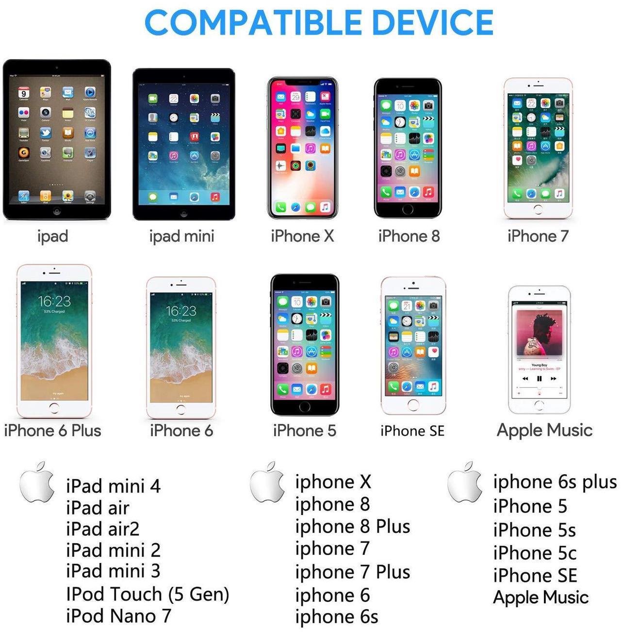 Alt view image 7 of 7 - iPhone Charger Cable 4pack 3ft/1m Lightning Cable Nylon Braided MFi Certified iPhone Cable USB Sync Cord Fast iPhone Charging Cable for iPhone Xs Max X XR 8 7 6s 6 iPad Mini/Air iPod