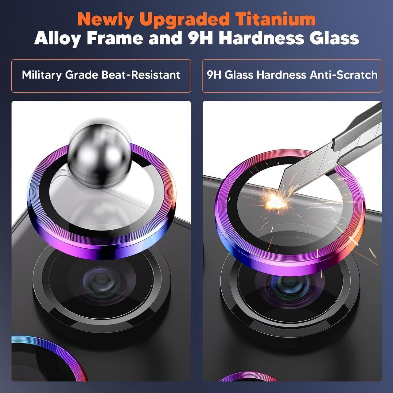 Alt view image 5 of 6 - for  Galaxy S24 Ultra Camera Lens Protector Case-Friendly Ultra-HD 9H Tempered Glass Screen Protector Anti-Scratch Space Titanium Military-Grade Drop Protection Coroful