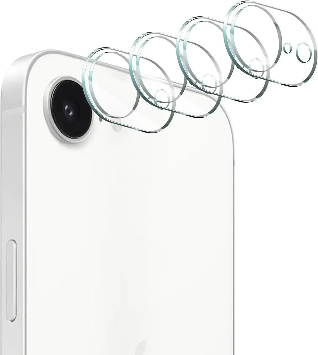 Main image of 4-Pack Camera Lens Protector for iPhone 16e 9H Tempered Glass Camera Cover Screen Protector Accessories HD Clarity Anti-scratch Bubble Free Case Friendly Shockproof Full Protective