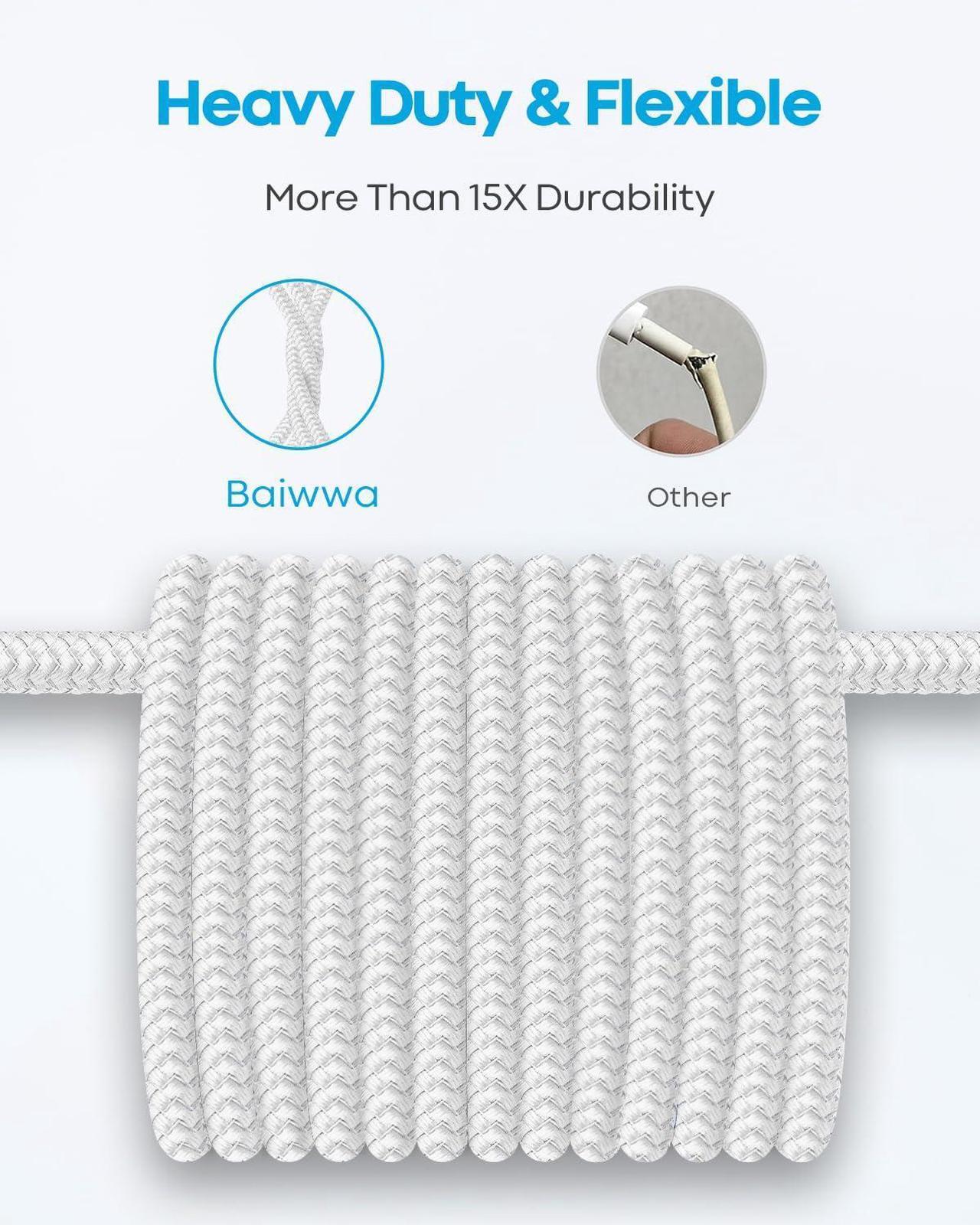 Alt view image 6 of 7 - 2Pack 3FT USB A to USB C Cable for iPhone 16 16E 15 Type C Charger Cord Braided Fast Charging for iPhone 16 15 Pro Max/Pro/Plus iPad 10th/ 11 Gen iPad Pro 12.9 iPad Air 5th/ 4th White