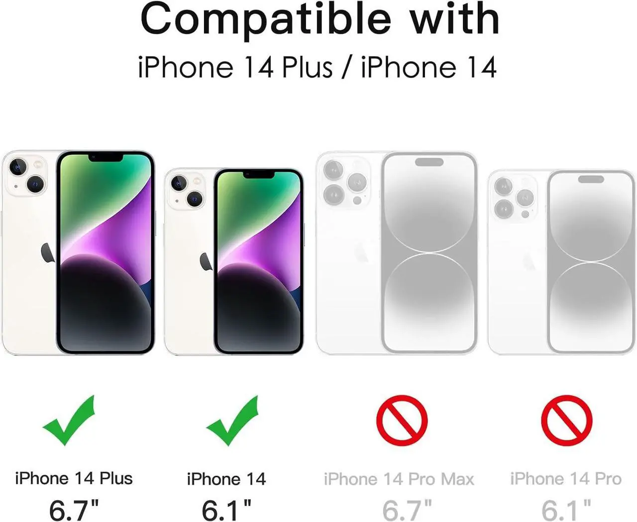 Alt view image 2 of 7 - Camera Lens Protector for iPhone 14 6.1-Inch and iPhone 14 Plus 6.7-Inch 9H Tempered Glass Metal Individual Ring Cover HD Clear 1 Set (Midnight)