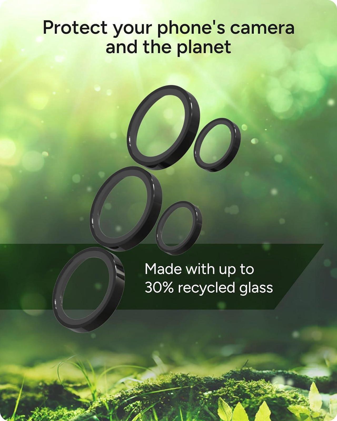 Alt view image 7 of 7 - Glass Elite Anti-Reflective  Galaxy S25 Ultra Camera Lens Protector  Anti-Glare Technology Maximum Impact & Scratch Resistance Smudge-Free Surface Recycled Materials