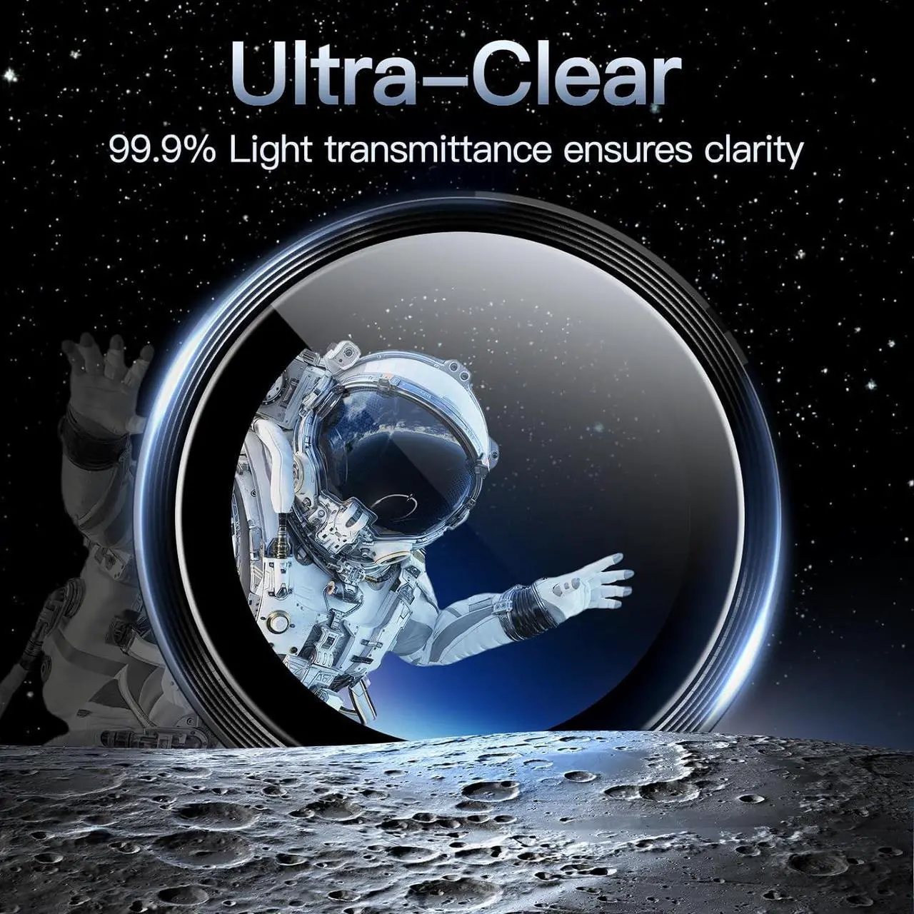 Alt view image 6 of 7 - Camera Lens Protector for iPhone 16 6.1-Inch and iPhone 16 Plus 6.7-Inch 9H Tempered Glass Metal Individual Ring Cover HD Clear 1 Set (Black)