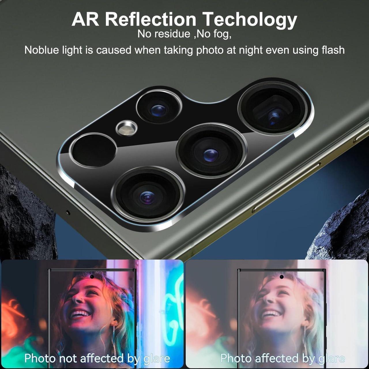 Alt view image 4 of 7 - Camera Lens Protector for  Galaxy S25 Ultra(6.9 Inch) 9H Hardness Anti Scratch Easy Installation Tempered Glass [3-Packs] - Black