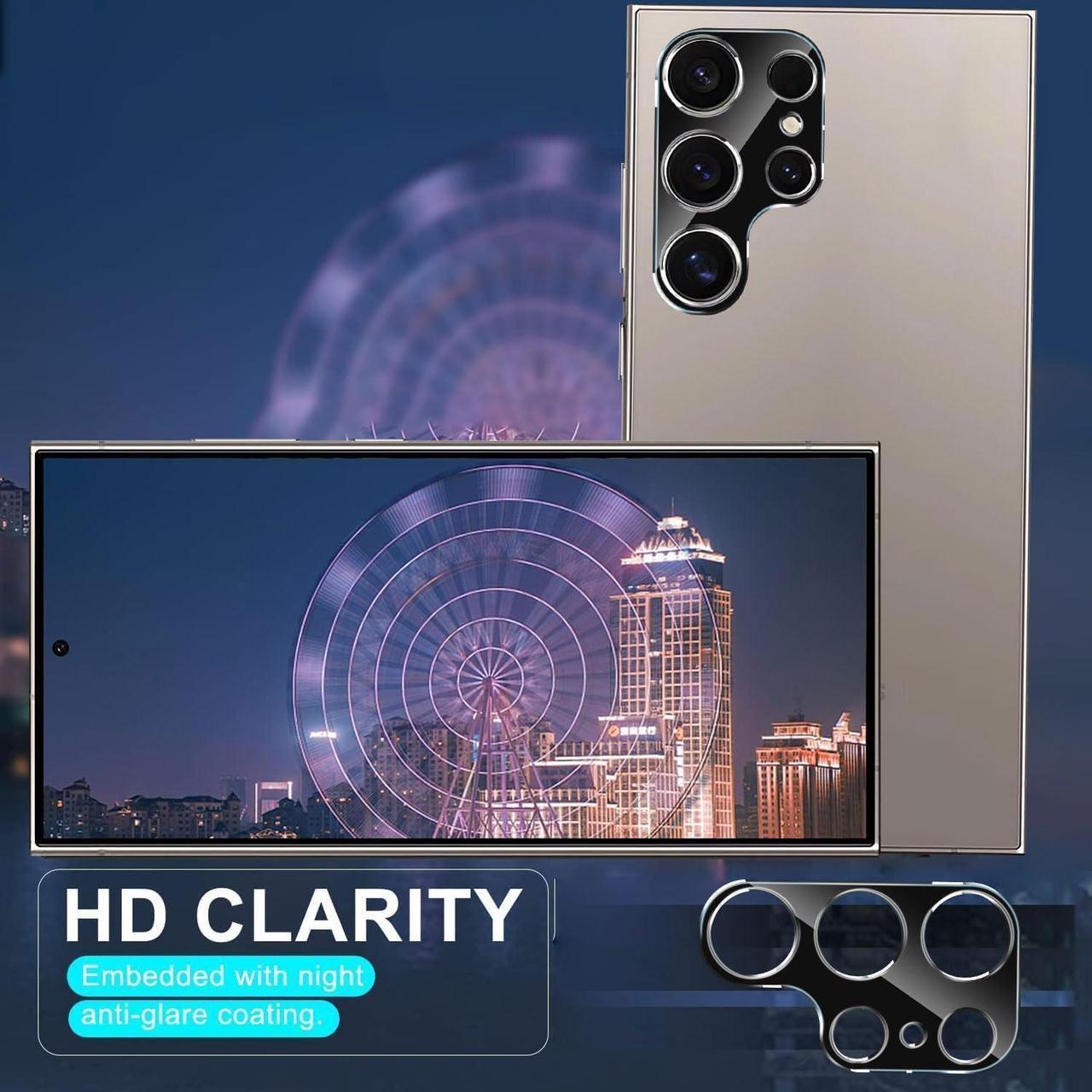 Alt view image 7 of 7 - Camera Lens Protector for  Galaxy S25 Ultra(6.9 Inch) 9H Hardness Anti Scratch Easy Installation Tempered Glass [3-Packs] - Black