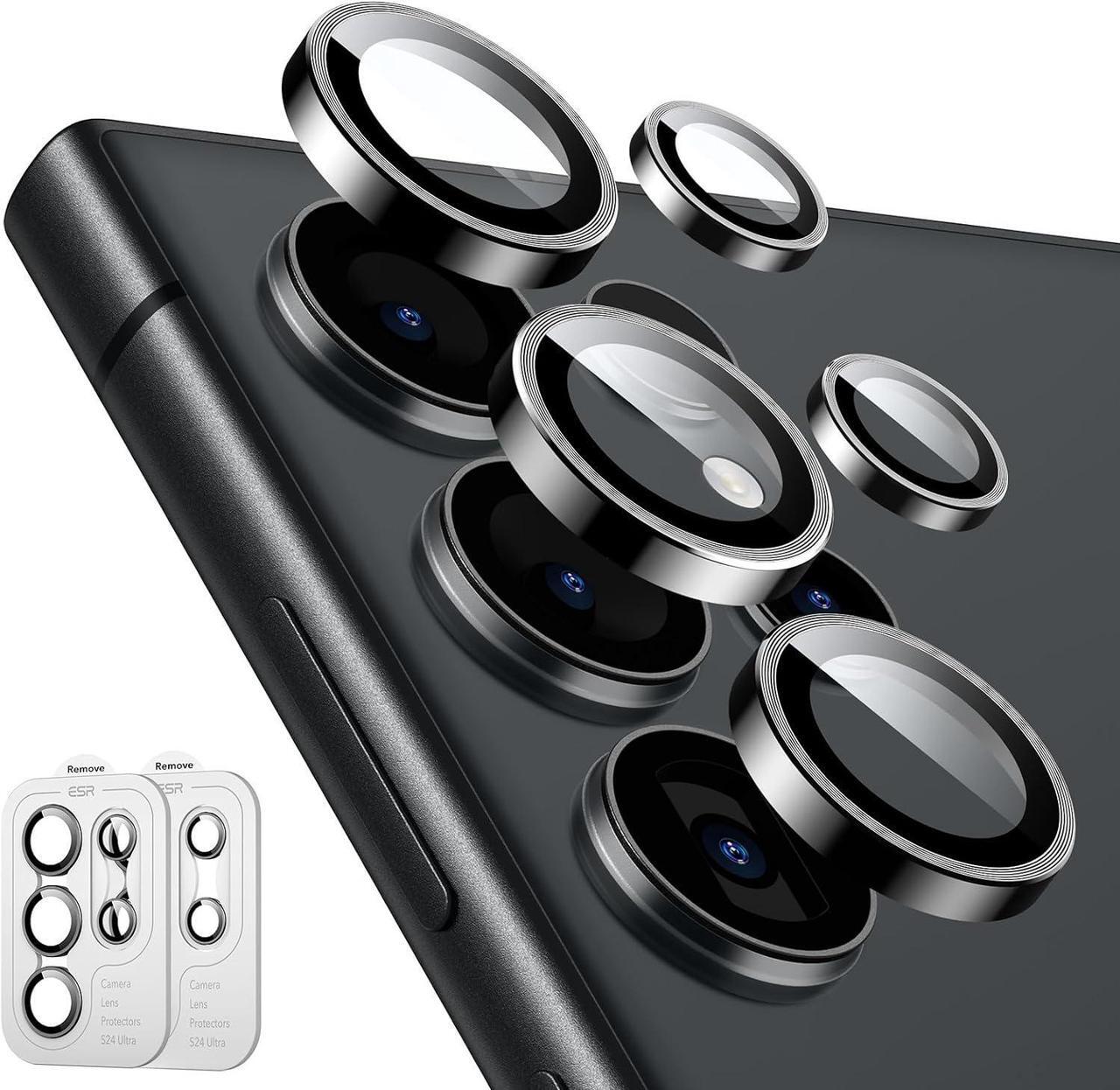Main image of for  Galaxy S24 Ultra Camera Lens Protector Individual Lens Protectors Scratch-Resistant Ultra-Thin Tempered Glass with Aluminum Edging Galaxy S24 Ultra Case Friendly 2 Sets Black