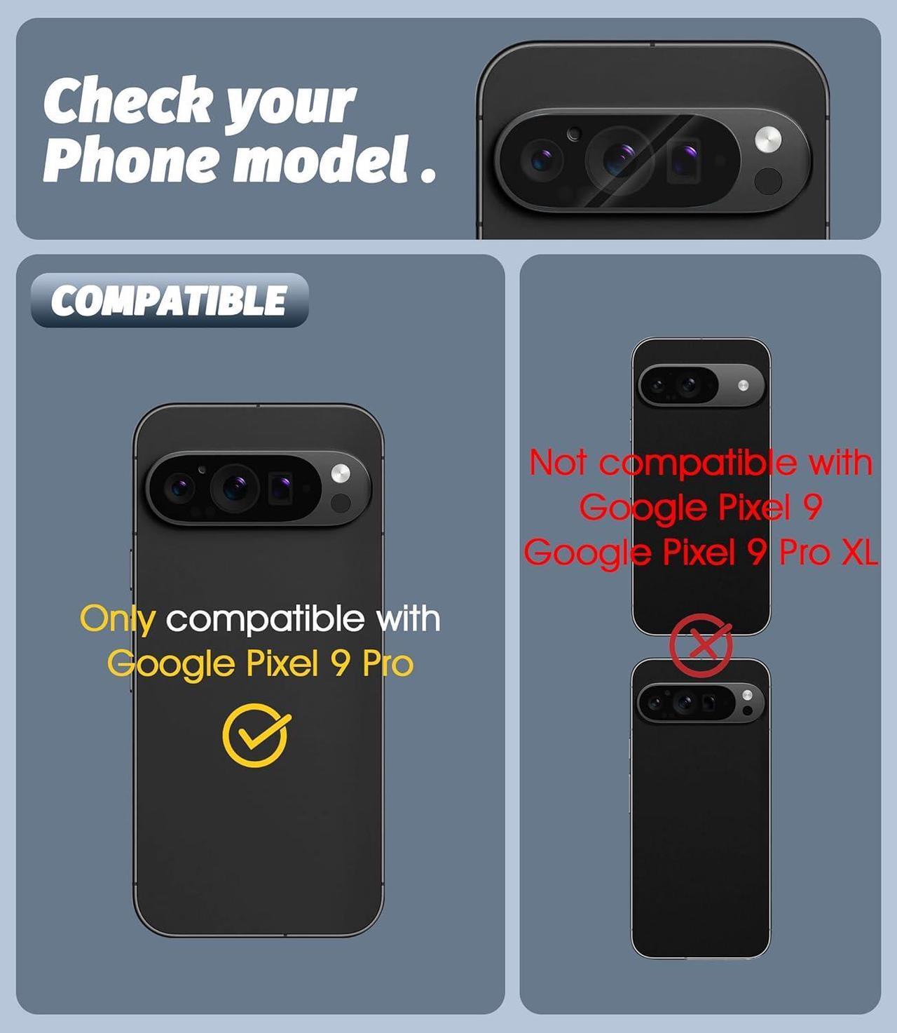 Alt view image 2 of 7 - (3 Pack) Camera Lens Protector Compatible for Google Pixel 9 Pro 6.3 inch (Not for XL Model) Protector de Cámera Case Friendly Tempered Glass 9H High Definition Microphone Cutout Anti-Scratch