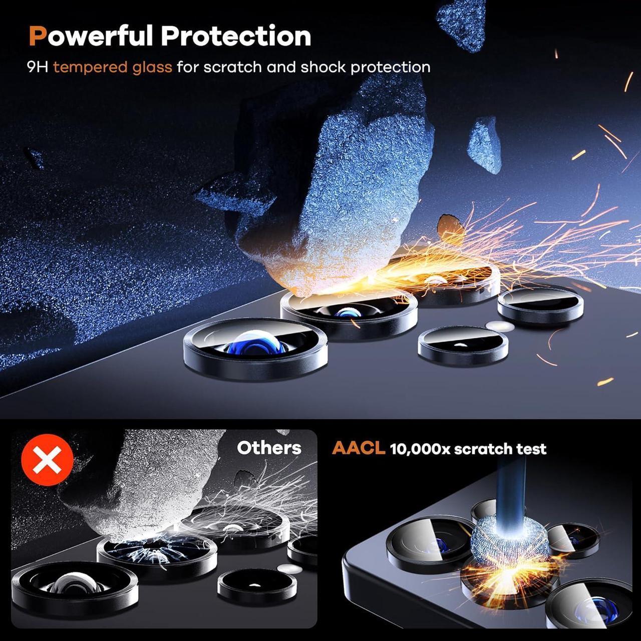 Alt view image 5 of 6 - for  Galaxy S25 Ultra Camera Lens Protector Tempered Glass Aluminum Alloy Ring Lens Cover Camera Screen Protector for S25 Ultra 5G [Easy Installation][Case Friendly][1 Set]