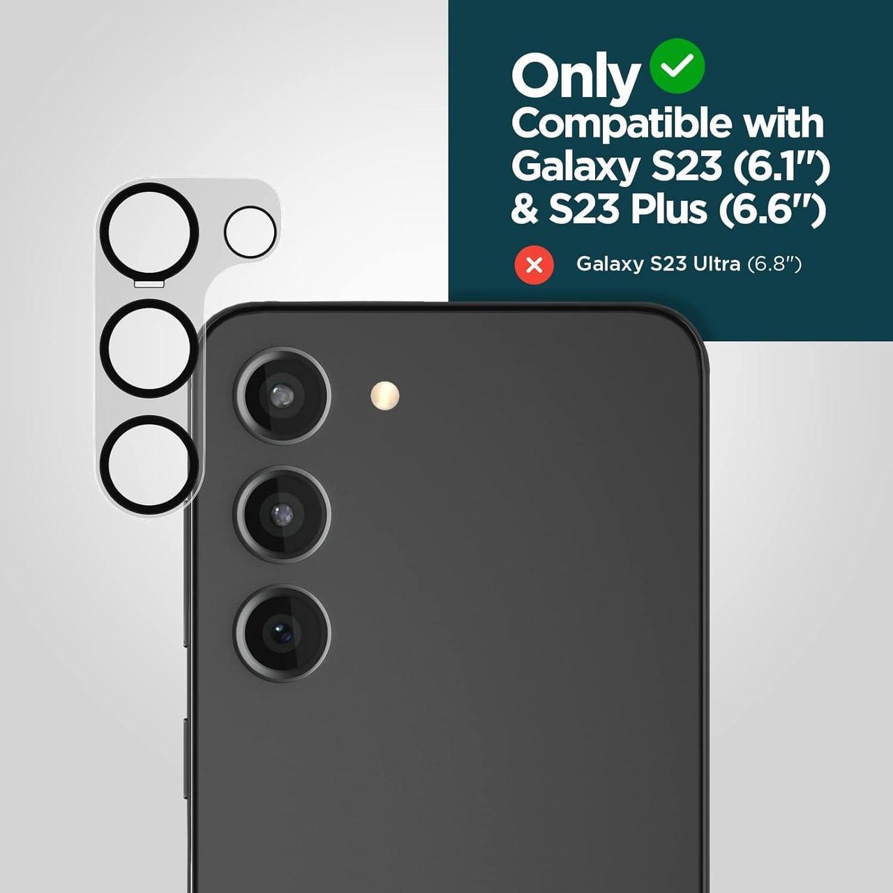 Alt view image 2 of 6 - Galaxy S23 Plus /  Galaxy S23 Camera Lens Protector - 9H Tempered Glass - Durable Anti-Scratch Anti-Shatter - Ultra HD View w/ Night Shooting & Case Friendly Easy Install