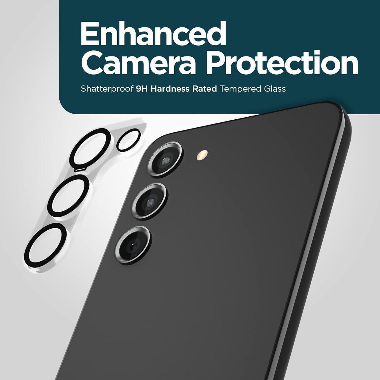Alt view image 3 of 6 - Galaxy S23 Plus /  Galaxy S23 Camera Lens Protector - 9H Tempered Glass - Durable Anti-Scratch Anti-Shatter - Ultra HD View w/ Night Shooting & Case Friendly Easy Install