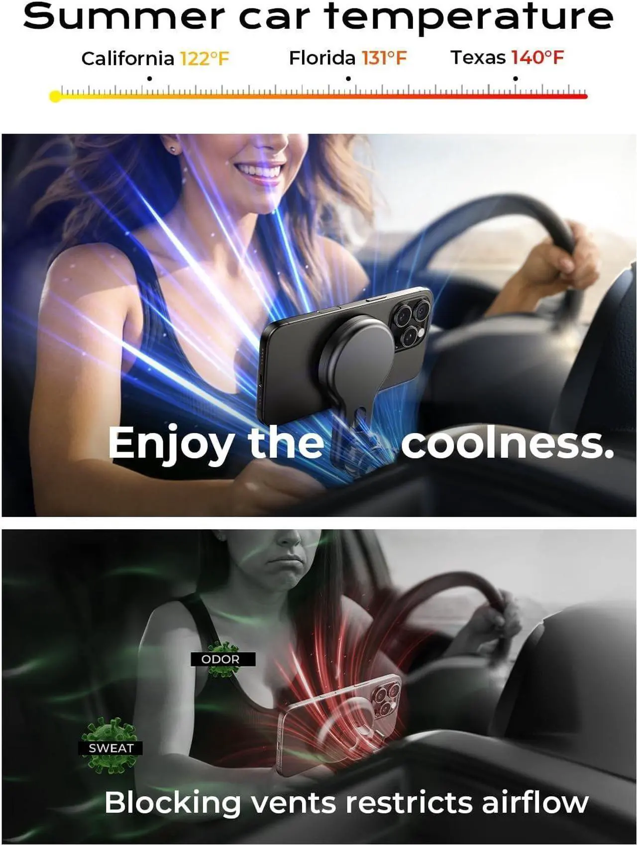 Alt view image 4 of 7 - for 15W MagSafe Car Mount Charger [Safer & Faster] Vent Magnetic Wireless Car Charger Car Vent Phone Mount Charger Fits iPhone 16 Pro Max Plus 15 14 13 12  with MagSafe Case Black