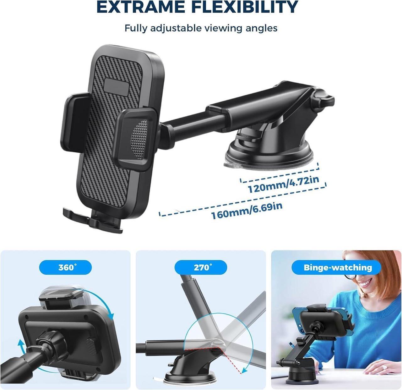 Alt view image 4 of 7 - Phone Mount for Car Military-Grade Car Phone Holder Mount Universal Automobile Dashboard Windshield Cell Phone Holder Truck Vent for iPhone 16 15 14 13 Pro Max