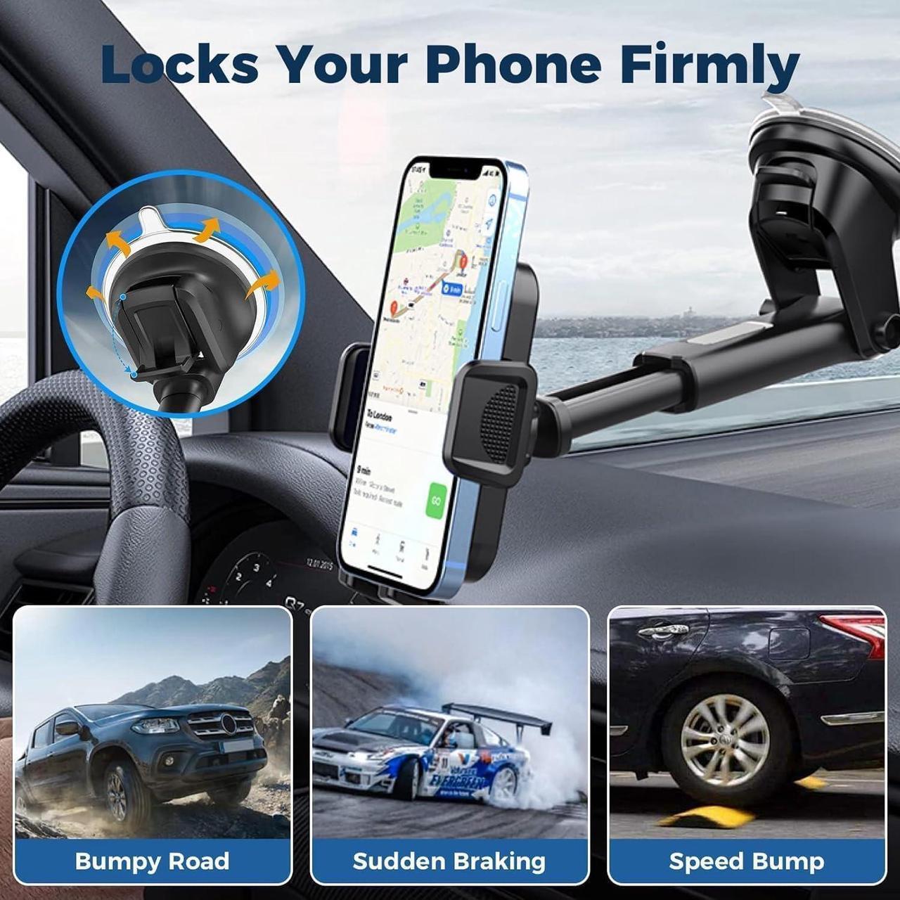 Alt view image 6 of 7 - Phone Mount for Car Military-Grade Car Phone Holder Mount Universal Automobile Dashboard Windshield Cell Phone Holder Truck Vent for iPhone 16 15 14 13 Pro Max