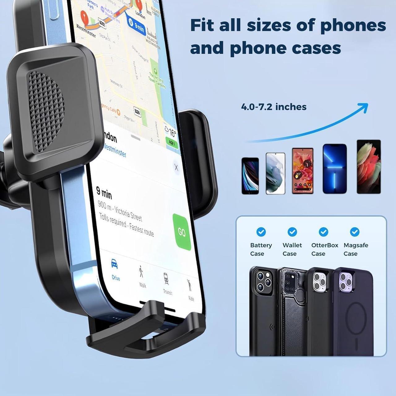 Alt view image 7 of 7 - Phone Mount for Car Military-Grade Car Phone Holder Mount Universal Automobile Dashboard Windshield Cell Phone Holder Truck Vent for iPhone 16 15 14 13 Pro Max