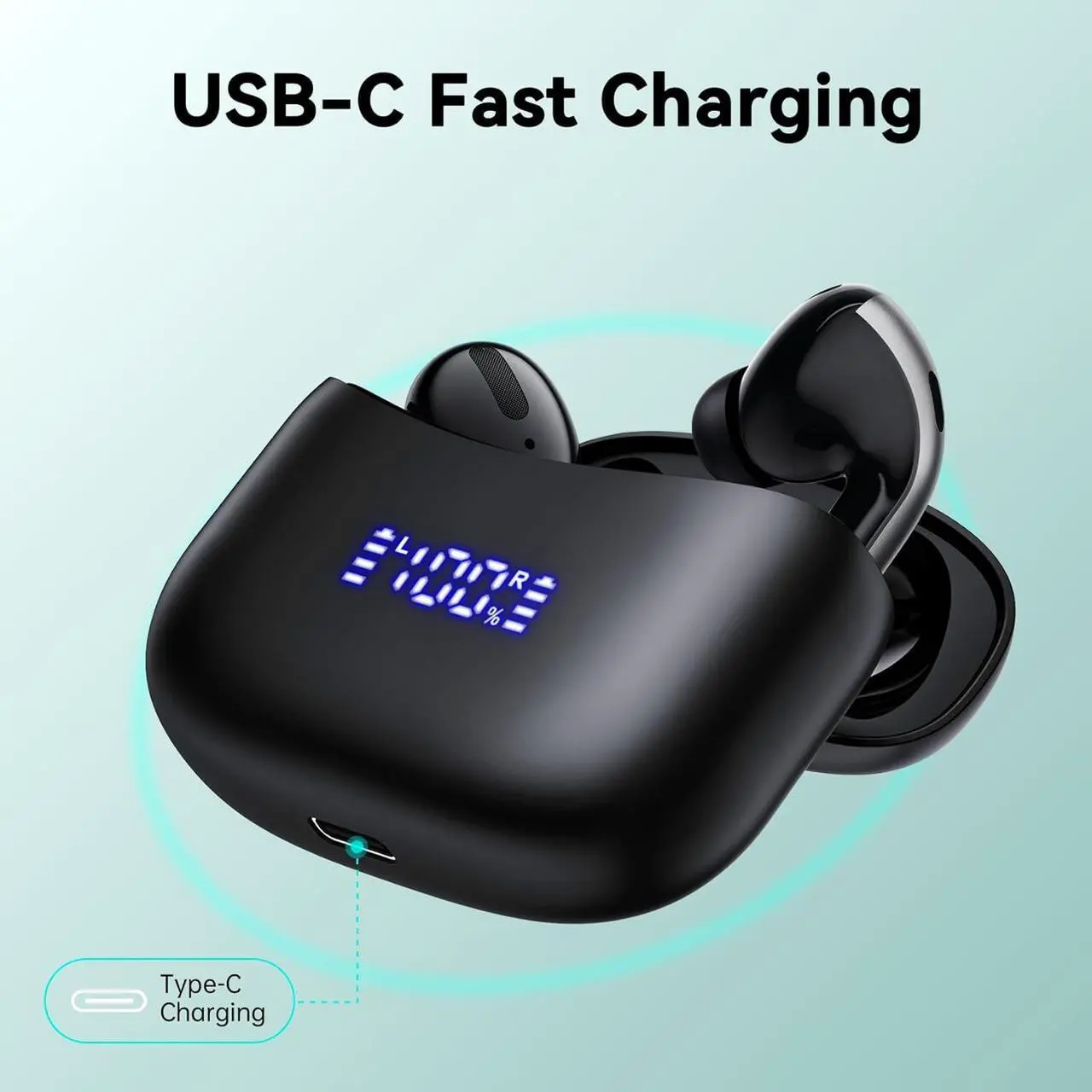 Alt view image 7 of 7 - Wireless Earbuds 60Hrs Playtime Bluetooth 5.4 Headphones Stereo Bass Ear Buds IPX7 Waterproof Sport in-Ear Earphones with Charging Case Ear Bud Build in Mic for Music Call Workout Fitness Android iOs