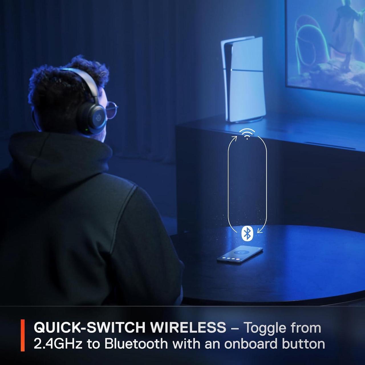 Alt view image 4 of 7 - Arctis Nova 5 Wireless Multi-System Gaming Headset  Neodymium Magnetic Drivers  100+ Audio Presets  60 HR Battery  2.4GHz or BT  ClearCast Gen2.X Mic  PC PS5 PS4 Switch Mobile