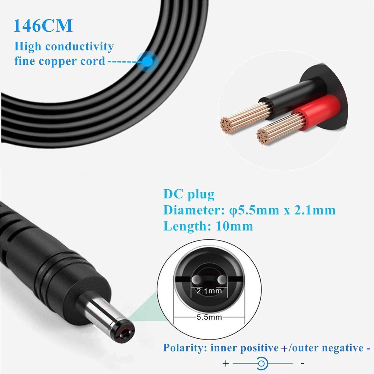 Alt view image 6 of 7 - 24V Power Supply AC Adapter 2A 1A DC24V with 11 Changeable DC Plugs AC120V to DC24Volts 2Amps 1.5A 1A 0.5A 200mA 100mA Power Adapter Wall Charger 24V Converter Inverter Transformer 5FT