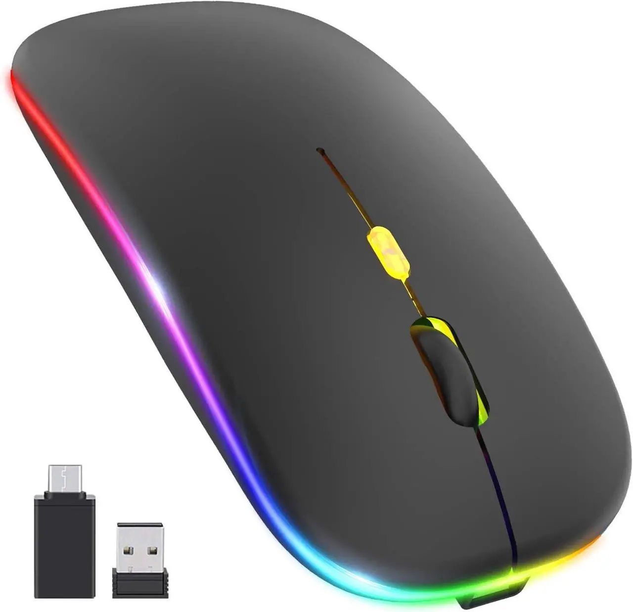 Main image of Upgrade LED Wireless Mouse Slim Silent Mouse 2.4G Portable Mobile Optical Office Mouse with USB & Type-c Receiver 3 Adjustable DPI Levels for Notebook PC Laptop Computer MacBook