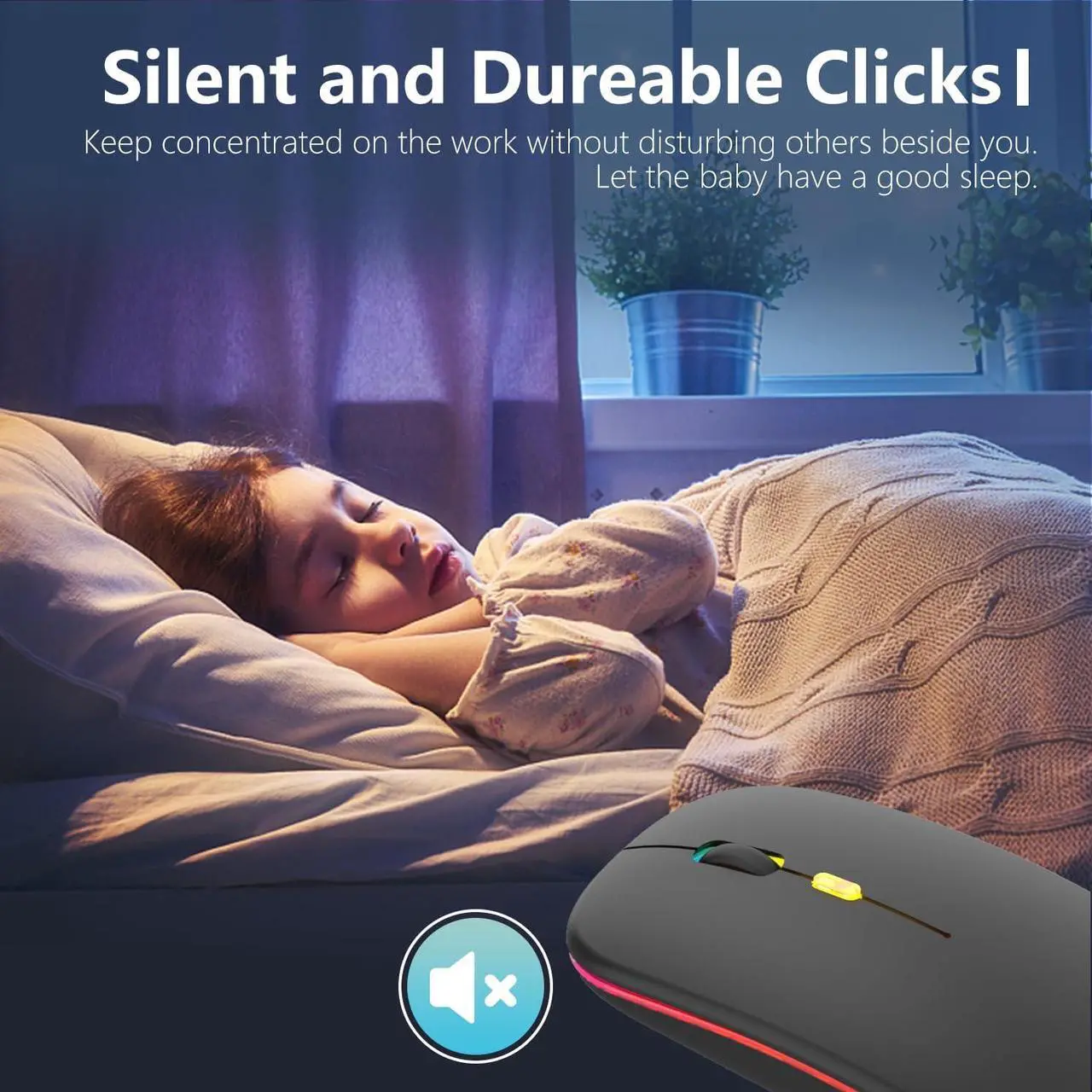 Alt view image 3 of 7 - Upgrade LED Wireless Mouse Slim Silent Mouse 2.4G Portable Mobile Optical Office Mouse with USB & Type-c Receiver 3 Adjustable DPI Levels for Notebook PC Laptop Computer MacBook