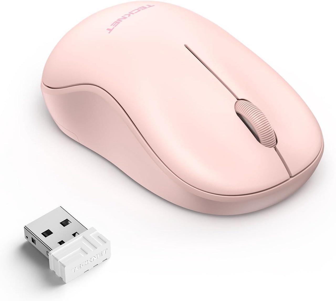 Main image of Wireless Mouse for Laptop 2.4G Silent Computer Mouse Quiet Click with 5 DPI Levels Contoured Grip Small Portable 30 Months Battery Cordless Mice for PC Chromebook Mac - Pink