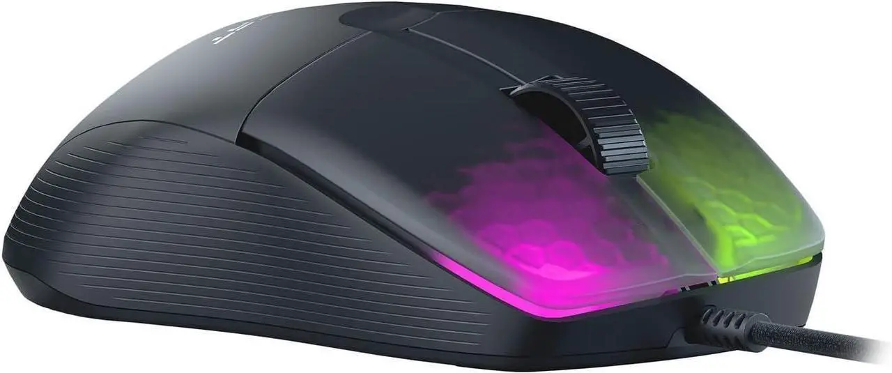Alt view image 4 of 6 - Kone Pro PC Gaming Mouse Lightweight Ergonomic Design Titan Switch Optical AIMO RGB Lighting Superlight Wired Computer Mouse Titan Scroll Wheel Honeycomb Shell 19K DPI Black